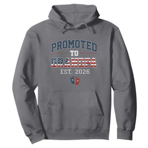 Patriotic Promoted To Grandpa Est 2026 Hoodie US Flag New Father Gift TS12 Charcoal Print Your Wear