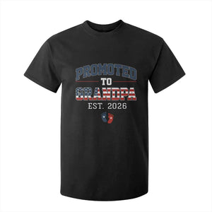 Patriotic Promoted To Grandpa Est 2026 T Shirt For Kid US Flag New Father Gift TS12 Black Print Your Wear