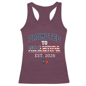 Patriotic Promoted To Grandpa Est 2026 Racerback Tank Top US Flag New Father Gift TS12 Maroon Print Your Wear