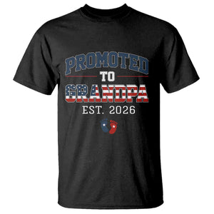 Patriotic Promoted To Grandpa Est 2026 T Shirt US Flag New Father Gift TS12 Black Print Your Wear