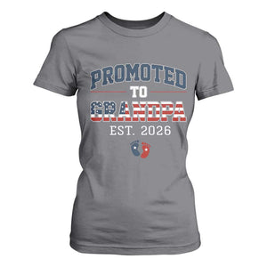 Patriotic Promoted To Grandpa Est 2026 T Shirt For Women US Flag New Father Gift TS12 Charcoal Print Your Wear
