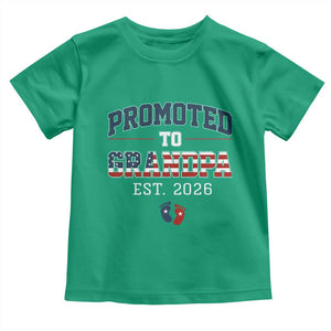 Patriotic Promoted To Grandpa Est 2026 Toddler T Shirt US Flag New Father Gift TS12 Irish Green Print Your Wear