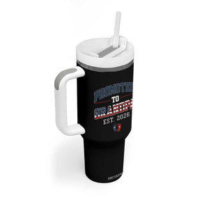 Patriotic Promoted To Grandpa Est 2026 Tumbler With Handle US Flag New Father Gift TS12 Print Your Wear