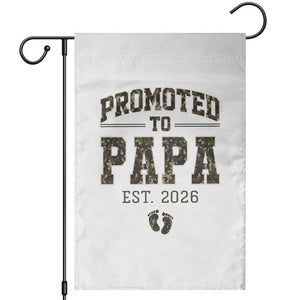 Promoted To Dad Est 2026 Camo Garden Flag Hunting Style New Dad Gift Graphic TS12 White Print Your Wear