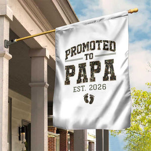 Promoted To Dad Est 2026 Camo Garden Flag Hunting Style New Dad Gift Graphic TS12 Print Your Wear