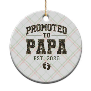 Promoted To Dad Est 2026 Camo Ceramic Ornament Hunting Style New Dad Gift Graphic TS12 1pc Christmas Plaid Print Your Wear