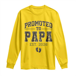 Promoted To Dad Est 2026 Camo Long Sleeve Shirt Hunting Style New Dad Gift Graphic
