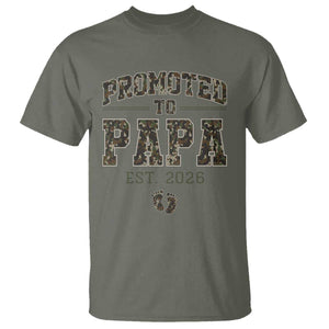 Promoted To Dad Est 2026 Camo T Shirt Hunting Style New Dad Gift Graphic TS12 Military Green Print Your Wear