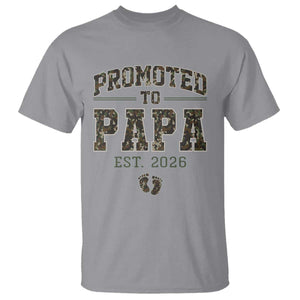 Promoted To Dad Est 2026 Camo T Shirt Hunting Style New Dad Gift Graphic TS12 Sport Gray Print Your Wear