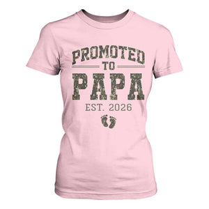 Promoted To Dad Est 2026 Camo T Shirt For Women Hunting Style New Dad Gift Graphic TS12 Light Pink Print Your Wear