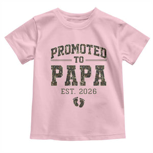 Promoted To Dad Est 2026 Camo Toddler T Shirt Hunting Style New Dad Gift Graphic TS12 Light Pink Print Your Wear