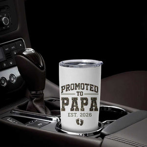Promoted To Dad Est 2026 Camo Tumbler Cup Hunting Style New Dad Gift Graphic TS12 Print Your Wear