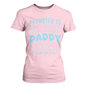 Promoted To Daddy 2026 New Boy Dad T Shirt For Women First Time Fathers Day Gift TS12 Light Pink Print Your Wear