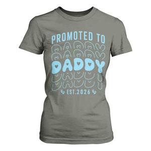 Promoted To Daddy 2026 New Boy Dad T Shirt For Women First Time Fathers Day Gift TS12 Military Green Print Your Wear
