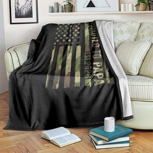 Promoted To Papa Est 2026 American Flag Camo Throw Blanket Patriotic New Papa TS12 Print Your Wear