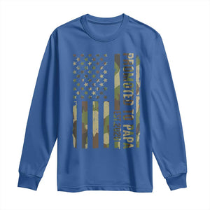 Promoted To Papa Est 2026 American Flag Camo Long Sleeve Shirt Patriotic New Papa TS12 Royal Blue Print Your Wear