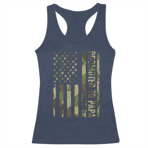 Promoted To Papa Est 2026 American Flag Camo Racerback Tank Top Patriotic New Papa TS12 Navy Print Your Wear