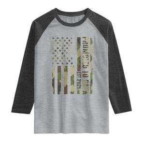 Promoted To Papa Est 2026 American Flag Camo Raglan Shirt Patriotic New Papa TS12 Heather Gray Heather Charcoal Print Your Wear