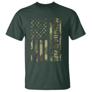 Promoted To Papa Est 2026 American Flag Camo T Shirt Patriotic New Papa TS12 Dark Forest Green Print Your Wear
