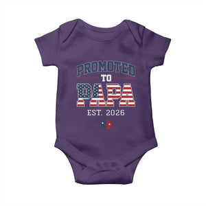 Patriotic Promoted To Dad Est 2026 Baby Onesie US Flag New Father Gift TS12 Purple Print Your Wear