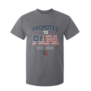 Patriotic Promoted To Dad Est 2026 T Shirt For Kid US Flag New Father Gift TS12 Charcoal Print Your Wear