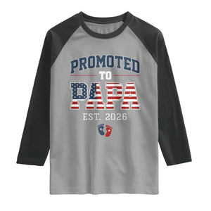 Patriotic Promoted To Dad Est 2026 Raglan Shirt US Flag New Father Gift TS12 Sport Gray Black Print Your Wear