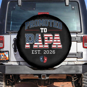 Patriotic Promoted To Dad Est 2026 Spare Tire Cover US Flag New Father Gift TS12 No hole Black Print Your Wear