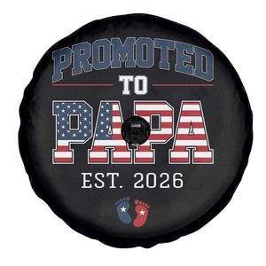 Patriotic Promoted To Dad Est 2026 Spare Tire Cover US Flag New Father Gift TS12 Print Your Wear