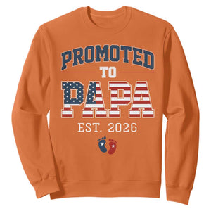 Patriotic Promoted To Dad Est 2026 Sweatshirt US Flag New Father Gift