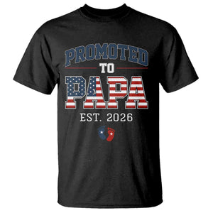 Patriotic Promoted To Dad Est 2026 T Shirt US Flag New Father Gift TS12 Black Print Your Wear