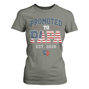 Patriotic Promoted To Dad Est 2026 T Shirt For Women US Flag New Father Gift TS12 Military Green Print Your Wear