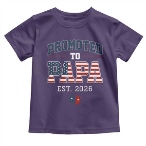 Patriotic Promoted To Dad Est 2026 Toddler T Shirt US Flag New Father Gift TS12 Purple Print Your Wear