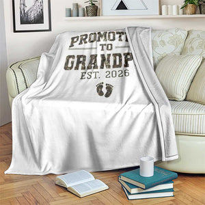 Promoted To Grandpa Est 2026 Throw Blanket Vintage Camo Grandpa Graphic TS12 Print Your Wear