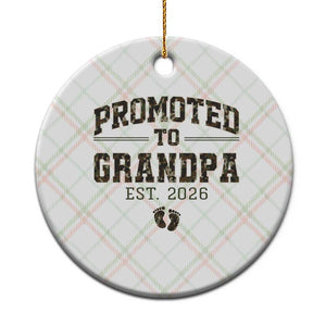 Promoted To Grandpa Est 2026 Ceramic Ornament Vintage Camo Grandpa Graphic TS12 1pc Christmas Plaid Print Your Wear