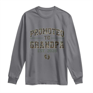Promoted To Grandpa Est 2026 Long Sleeve Shirt Vintage Camo Grandpa Graphic TS12 Charcoal Print Your Wear