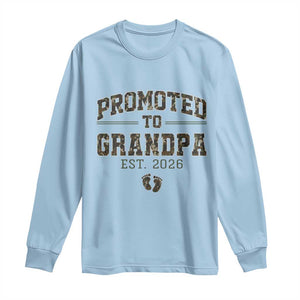 Promoted To Grandpa Est 2026 Long Sleeve Shirt Vintage Camo Grandpa Graphic TS12 Light Blue Print Your Wear