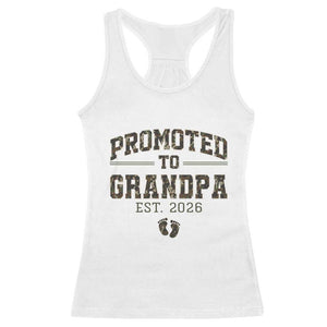 Promoted To Grandpa Est 2026 Racerback Tank Top Vintage Camo Grandpa Graphic TS12 White Print Your Wear