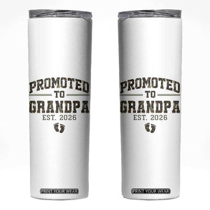 Promoted To Grandpa Est 2026 Skinny Tumbler Vintage Camo Grandpa Graphic TS12 White Print Your Wear