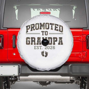 Promoted To Grandpa Est 2026 Spare Tire Cover Vintage Camo Grandpa Graphic TS12 White Print Your Wear