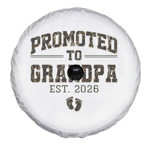 Promoted To Grandpa Est 2026 Spare Tire Cover Vintage Camo Grandpa Graphic TS12 Print Your Wear
