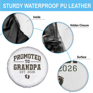 Promoted To Grandpa Est 2026 Spare Tire Cover Vintage Camo Grandpa Graphic TS12 Print Your Wear