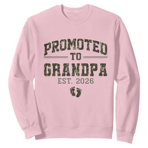 Promoted To Grandpa Est 2026 Sweatshirt Vintage Camo Grandpa Graphic TS12 Light Pink Print Your Wear