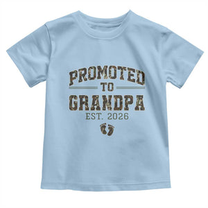 Promoted To Grandpa Est 2026 Toddler T Shirt Vintage Camo Grandpa Graphic TS12 Light Blue Print Your Wear