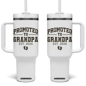 Promoted To Grandpa Est 2026 Tumbler With Handle Vintage Camo Grandpa Graphic TS12 One Size: 40 oz White Print Your Wear