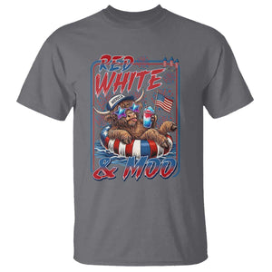 Funny Highland Cow Pool Party 4th Of July T Shirt Red White And Moo