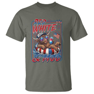 Funny Highland Cow Pool Party 4th Of July T Shirt Red White And Moo