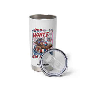 Funny Highland Cow Pool Party 4th Of July Tumbler Cup Red White And Moo