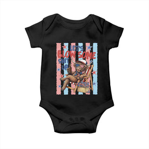 Funny Patriotic Highland Cow Baby Onesie 4th Of July Fireworks Celebration