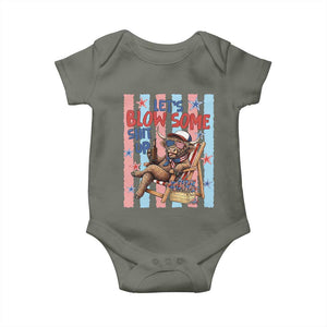 Funny Patriotic Highland Cow Baby Onesie 4th Of July Fireworks Celebration