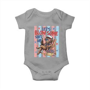 Funny Patriotic Highland Cow Baby Onesie 4th Of July Fireworks Celebration